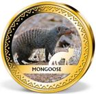 Gold Layered Coin in Capsule Windsor Mint African Wildlife Mongoose 2022
