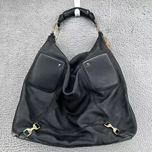 Ann Taylor Damen Handtasche schwarz Echtleder Nieten Hobo groß Schultertasche - Bild 1 von 17