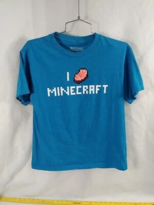 Mojang I love Minecraft Boys Blue T-Shirt Youth XXL (18) Short Sleeve - Picture 1 of 4