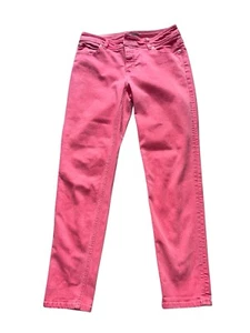 Womens So Slimming 0.5 Coral Salmon Denim Tapered Jeans EUC 4/6 - Picture 1 of 6