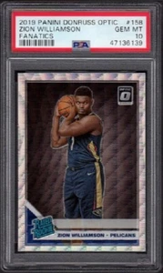 2019-20 Zion Williamson Panini Donruss Optic #158 Fanatics Graded PSA 10 Gem MT - Picture 1 of 2