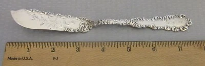 1890 Victorian Wallace Sterling Silver WAVERLY Master Butter Knife mono 7-5/8" - Image 1 of 4