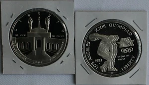 1983 and 1984 S PROOF Olympic Silver Dollar 2 Coin No Box TWO $1 COINS ONLY 90% - Picture 1 of 4