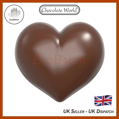 CW12088  Chocolate World Polycarbonate Puffy Heart Chocolate Bomb Mould - Image 1 of 4