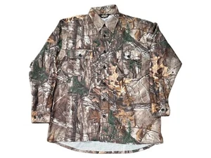 Realtree Long Sleeve Mesh Button Front Hunting Shirt - Men's Large - Picture 1 of 2