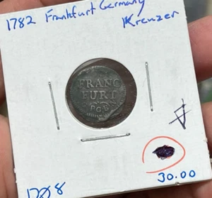 1782 German State Frankfurt Kreuzer Coin - Picture 1 of 4
