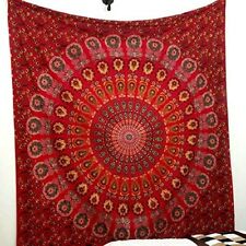 Orange Hippy Indian Mandala Bedding Single Bedsheet Wall Hanging Tapestry Ethnic