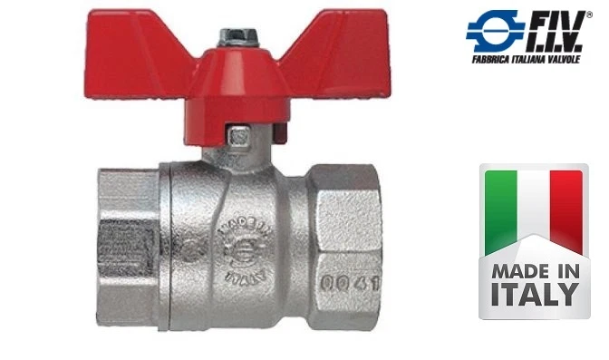 VALVOLA A SFERA FEMMINA-FEMMINA FF A FARFALLA DA 1/2 A 1 1/4  - Immagine 1 di 1