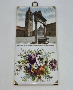VINTAGE PISTOIA TUSCANY ITALY ART CERAMIC TILE WALL HANGING - Picture 1 of 5