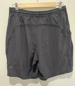Lululemon Run Response Shorts Sz Medium Black Unlined 9" Inseam Zip Pocket Gym - Picture 1 of 6