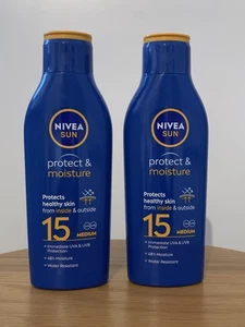 2 x NIVEA SUN | Lotion Protect & Moisture SPF15 | Immediate Protection | 200ml - Picture 1 of 5
