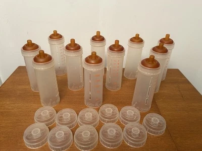 11 garrafas vintage Playtex 1980 tampa com estampa transparente e laranja, anéis, mamilos - Imagem 1 de 4