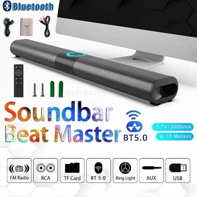 Soundbar Bluetooth 5.0 per TV home theater stereo surround subwoofer altoparlante DE - Immagine 1 di 4