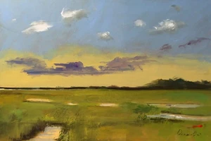 UKRAINE LANDSCHAFT Ölgemälde zeitgenössisch 8x12UKRAINE - Bild 1 von 12