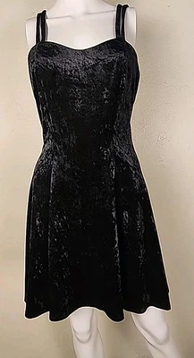 Mini Vestido Vintage All That Jazz Fit To Flare Negro Sin Mangas Terciopelo M Foto 1 de 4