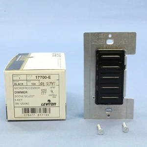 Leviton Black Decora MicroDim ON/OFF Preset 4-Scene Selector Controller 17700-E - Picture 1 of 7