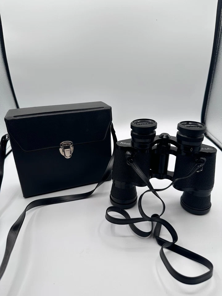 Vintage Bushnell Ensign 7x35 Wide Angle Insta Focus Binoculars Japan w/ Case - Image 1 of 4