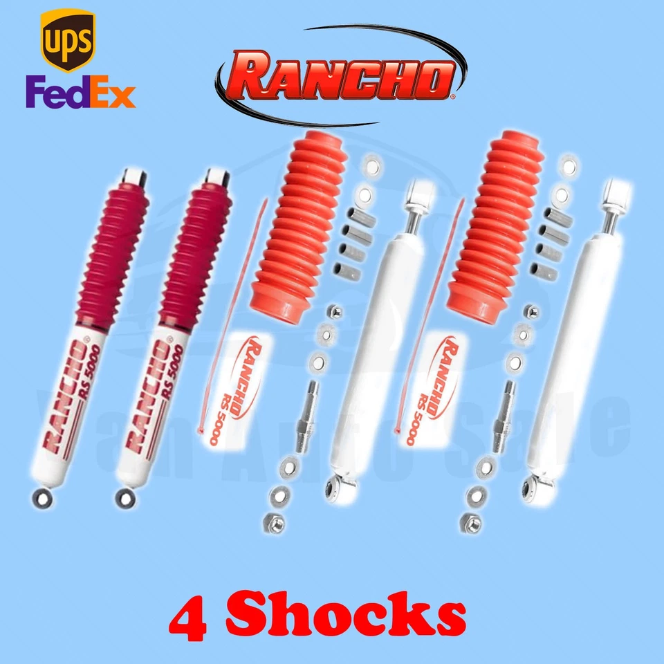 Kit 4 Amortiguadores de elevación delanteros y traseros Rancho RS5000X de 2,5" para Jeep CJ5, CJ7 4x4 82-86 Foto 1 de 4