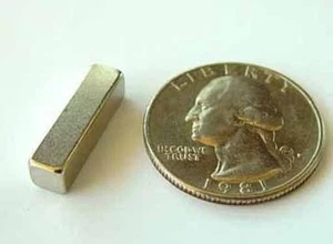 36pcs MAGNETS Neodymium BAR 3/4" x 1/5"- - TRIPLE PLATED - Picture 1 of 5