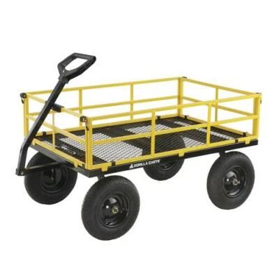 1500Lb Heavy Duty Steel Utility Cart Large Tire Rugged Mesh Deck Lawn Yard Wagon - Image 1 of 4