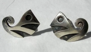 vin TAXCO MEXICO RANCHO ALEGRE MID CENTURY MODERNIST STERLING "WHALE" CUFFLINKS - Picture 1 of 6