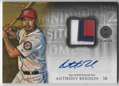 2013 Bowman Inception /35 Anthony Rendon #APA-AR RPA Rookie Patch Auto RC TS - Image 1 of 2