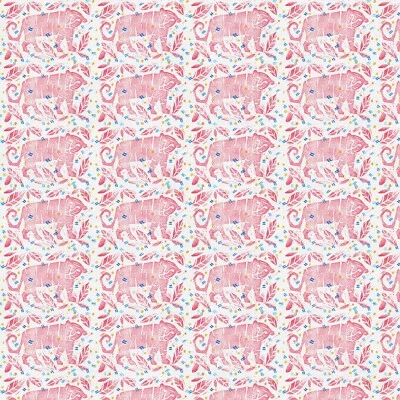 Feline Drive Fabric INDIAN SUMMER Tigers Pink Sold by the Yard - Image 1 of 4