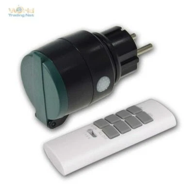 schlanke Außen-Funksteckdose versch Sets mit Fernbedienung, Funk Steckdosen IP44 - Bild 1 von 4