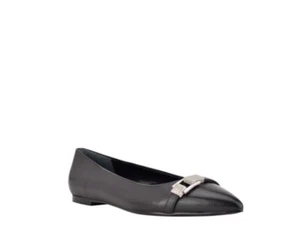 Calvin Klein Angel Pointed Black Leather Toe Flat Size 6 NWOB - Picture 1 of 7