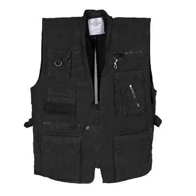 Safari Outback Vest Deluxe Black Stone Washed Canvas - Image 1 of 2