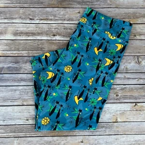 Black Cat 50's Retro Design Women's CAPRI Leggings Extra Plus Size TC2 20-26 - Picture 1 of 3