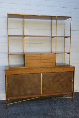 Paul McCobb Colección Irwin Mediados de Siglo Dos Partes Aparador Estantes de Exhibición 5769 Foto 1 de 4