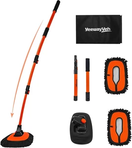 55" Car Wash Brush Mop Long Handle 15 Degree Curved Extendable Extra Microfiber - Picture 1 of 1