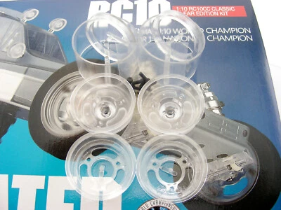 Team Associated 6004 RC10CC Classic Clear Rear Wheels & Hardware Set Fit Vintage - Image 1 of 4