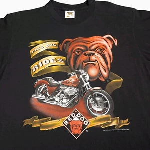 Camicia punto singolo grafica promozionale birra cane rosso anni 90 This Dog Rides" taglia XL biker - Foto 1 di 12