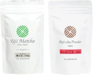 Premium Uji Roasted Green Tea Matcha Powder Set Sterilized Organic Kyoto Hojicha - Picture 1 of 9