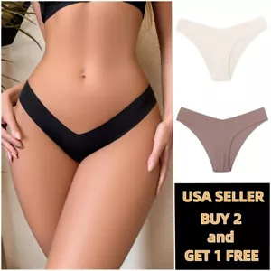 Womens Seamless Undewear Panties Solid Stretch No Show Bikini Panty - Picture 1 of 13