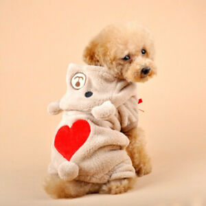 Cute Pet Dog Winter Hoodies Jacket Coat Warm Puppy Sweatshirt Clothes Outfits
