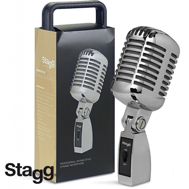 Stagg SDM100-CR 50'S Style Professional Vintage Style Dynamic Microphone Chrome - Image 1 of 1
