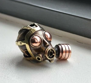 "S10" Bead for Knife Torch or Key-ring lanyard Hand made Brass n Bronze - Foto 1 di 4