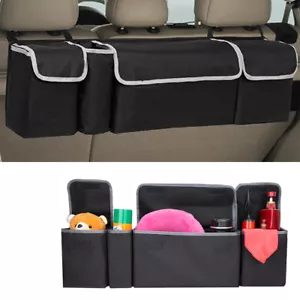 600D Car Oxford Back Seat Bag Trunk Storage Organizer Parts Accessories Black - Picture 1 of 11