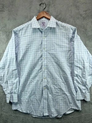 Camisa Clásica De Colección Brooks Brothers 1818 Para Hombre 16 1/2 34 Azul Abotonada Manga Larga Foto 1 de 4