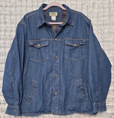 Duke Haband Vintage Blue Denim Jean Jacket Men's XL Flannel Lined Heritage - Image 1 of 4