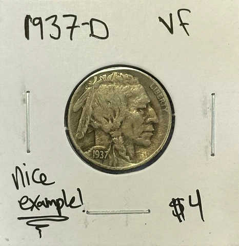 1937-D Buffalo Nickel VF Cover