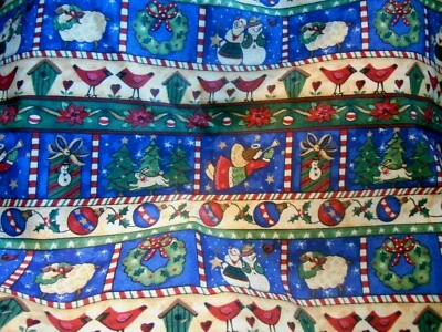 Tela estampada de algodón de Navidad Prim Angels Cardenales muñecos de nieve cordero adornos 1 año  Foto 1 de 3