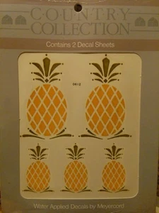 Meyercord Vintage Water Applied Decals Transfers Country Pineapples New NOS - Picture 1 of 3