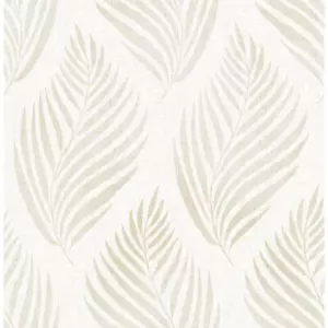 Brewster Wallpaper Rolls 33'Lx20.5"W Linen Leaf Paper Strippable Patrice Beige - Picture 1 of 1