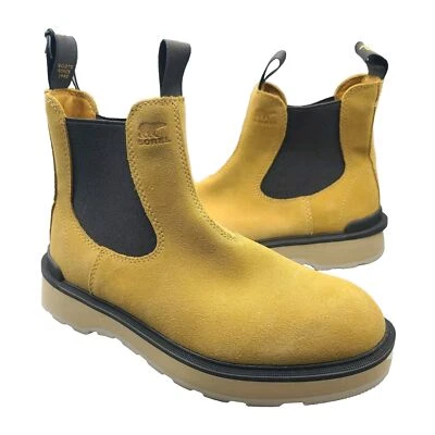 Sorel Mujer Botas Hi-Line Amarillo Gamuza Chelsea Tobillo Pull On Botines Talla 9.5 Nuevo Foto 1 de 4
