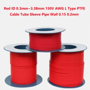 Red ID 0,3 mm ~ 3,38 mm 150 V AWG tipo L PTFE Cable Manga Tubo Pared 0,15 0,2 mm - Imagen 1 de 12