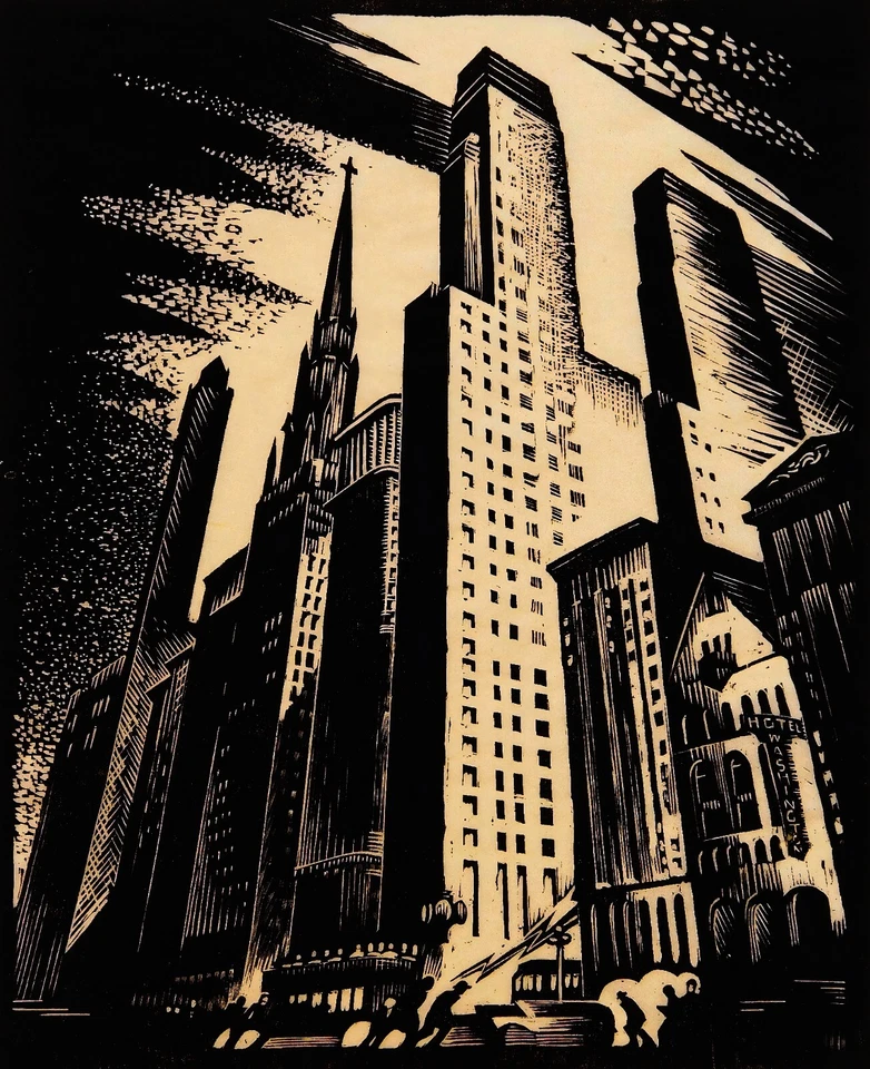 Charles Turzak: La Salle and Washington Street Archival Quality Fine Art Print